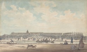 El Château de Versailles visto desde los jardines, 1779