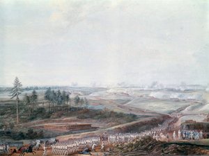 Guerra de Independencia Americana: la batalla de Yorktown el 19/10/1781 (detalle) de Louis Nicolas van Blarenberghe