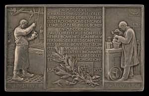 Cincuenta años de la empresa Christofle, 1842-1892 [reverso]. de Louis Oscar Roty