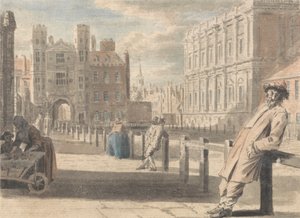 La Puerta de Holbein y la Casa de Banquetes de Jones, Whitehall... de Louis Philippe Boitard
