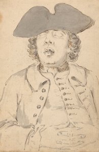 Hombre dormido con la boca abierta y las manos cruzadas de Louis Philippe Boitard