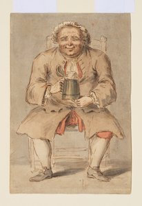 Hombre sentado con una jarra de cerveza de Louis Philippe Boitard