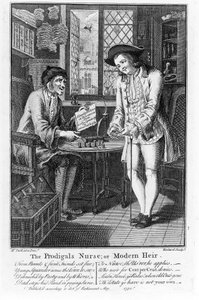 La enfermera del pródigo o el heredero moderno, pub. 1750 de Louis Philippe Boitard