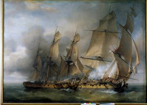 Batalla entre la fragata francesa La Bayonnaise y la fragata inglesa L