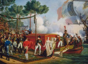 Napoleón Bonaparte y María Luisa desembarcan en Amberes de Louis Philippe Crepin