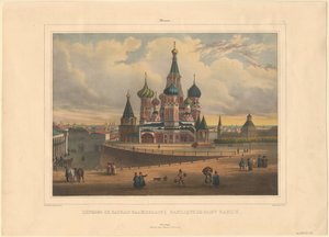 La Catedral de San Basilio en Moscú, 1845 de Louis Pierre Alphonse Bichebois