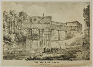 Los alrededores de París: Molino de Alfort de Louis Pierre Baltard