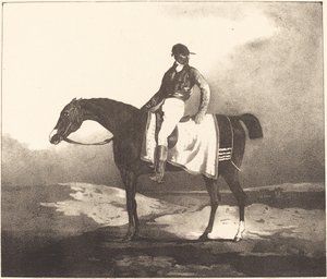 Caballo y jockey británicos de Louis Pierre Marie Courtin after Théodore Gericault