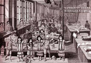 Fábrica de muñecas, sala de expedición, de "La Nature" de Louis Poyet