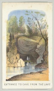 Entrada a la cueva desde el lago, de la serie Vistas en Central Park, Nueva York, Parte 2 de Louis Prang