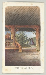Cenador rústico, de la serie, Vistas en Central Park, Nueva York, Parte 3, 1864 de Louis Prang