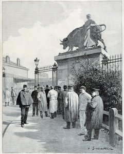 Huelguistas en el matadero de la Villette