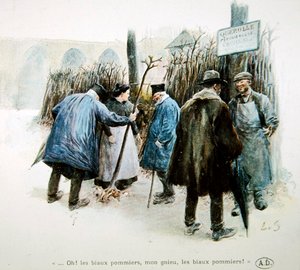 Viveristas y viveristas alabando los maravillosos manzanos de Normandía