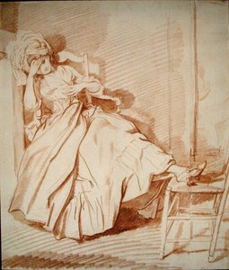 Estudio de una niña durmiendo de Louis Rolland Trinquesse