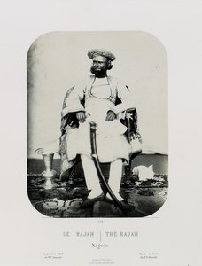 Un Natch Real en la Isla de Jug Navas Oudeypour; El Rajá, c.1865-68 de Louis Rousselet