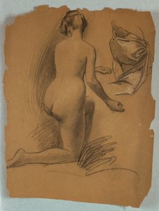 Estudio de Figura Desnuda Arrodillada