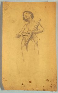 Estudio de figura femenina de pie