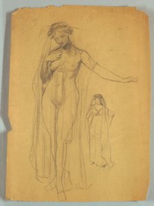Estudio de figura desnuda velada de Louis Schaettle