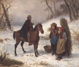 Escena de nieve de Louis Simon Lassalle