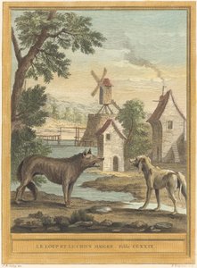 El lobo y el perro flaco