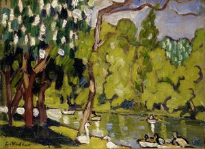 Barcos en el lago del Bois de Boulogne de Louis Valtat