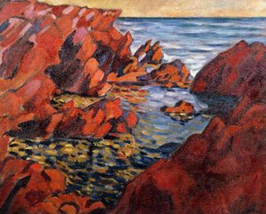 El mar en Agay; La Mer a Agay, c.1917/1918 (óleo sobre lienzo) de Louis Valtat