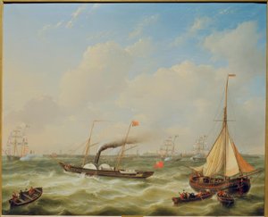 Reina Victoria en Ostende 1843 de Louis Verboeckhoven