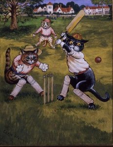 Gatos Jugando al Cricket de Louis Wain