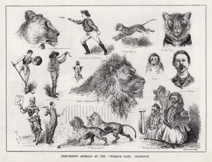 Animales actuando en la "Feria Mundial", Islington