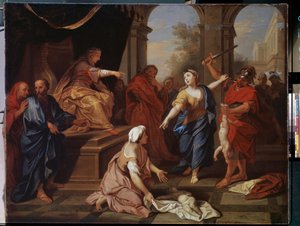 "El Juicio de Salomón" Dos mujeres reclaman ser la madre del mismo niño. Pintura de Luis de Boullogne el joven (1654-1733) 1710 Museo Pushkin, Moscú