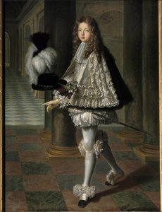 Retrato de cuerpo entero de Luis Alejandro de Borbón, conde de Toulouse en traje de novicio del Espíritu Santo