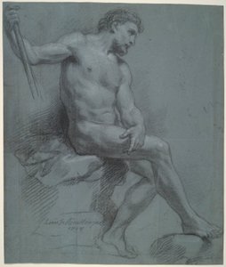 Desnudo masculino sentado de perfil de Louis de Boullogne the Younger