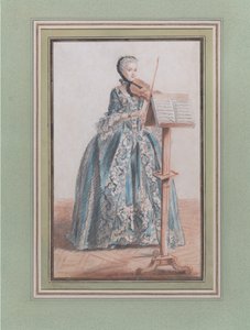 Mujer Tocando el Violín, Vista de Frente, ca. 1758-59 de Louis de Carmontelle