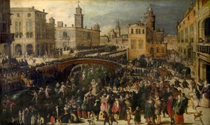 Shrovetide on Ice (óleo sobre tabla) de Louis de Caullery