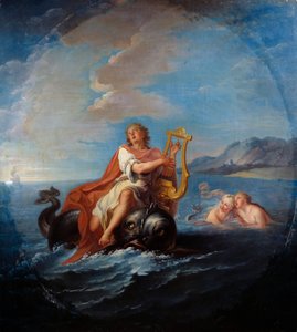 Arion tocando la lira. Arion de Methymne es un poeta griego del siglo VII a.C.