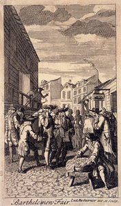 Feria de Bartholomew, Londres, c. 1715 de Louis du Guernier
