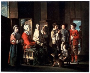 La Visita a la Abuela, 1645 de Louis le Nain
