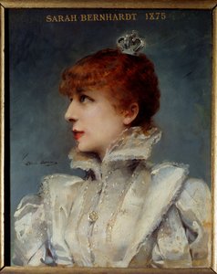 Retrato de Henriette Rosine Bernard dit Sarah Bernhardt (1844-1923) socia de la Comédie Française de Louise Abbéma
