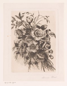 Bodegón de flores con rosas y anémonas
