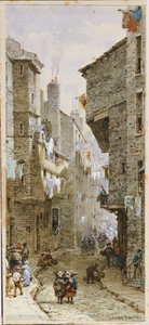 Escena callejera en Edimburgo de Louise Ingram Rayner