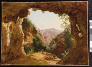 Una cueva en un paisaje rocoso