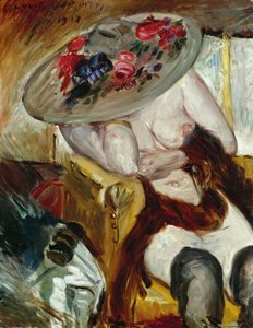 Mujer italiana en silla amarilla - Mujer italiana en silla amarilla, de Corinth, Lovis (1858-1925). óleo sobre lienzo de Lovis Corinth