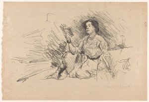 Chica lectora, sentada en el suelo
Chica de la lectura de Lovis Corinth (signed by artist)