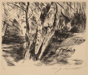 Troncos de abedul en el Tiergarten de Lovis Corinth