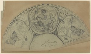 Diseño de abanico [recto], probablemente 1906