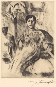 Interior con mujer de Lovis Corinth