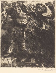 Predicación del capuchino—"Prefiere andar con una chica" de Lovis Corinth
