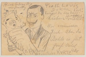 Lovis Corinth a Carl Strathmann: postal de Lovis Corinth