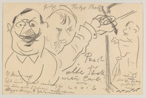 Lovis Corinth a Carl Strathmann: postal, matasellada el 10 de agosto de 1904