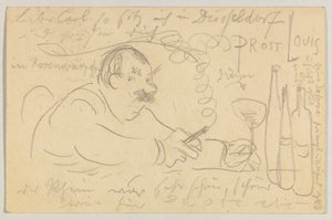 Lovis Corinth a Carl Strathmann: postal, matasellada el 13 de septiembre de 1907 de Lovis Corinth